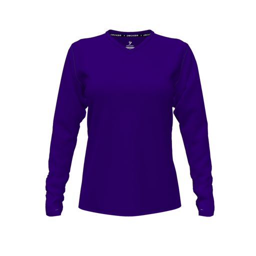 [FTLVCFPP-FYXS-LOGO2] Comfort T-Shirt (Female Youth XS, Purple, V Neck, Logo 2, Long Sleeve)