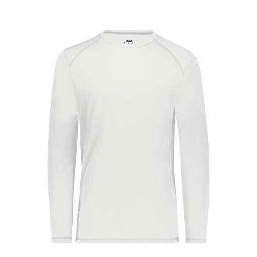 [6845.005.S-LOGO2] Men's SoftTouch Long Sleeve (Adult S, White, Logo 2)