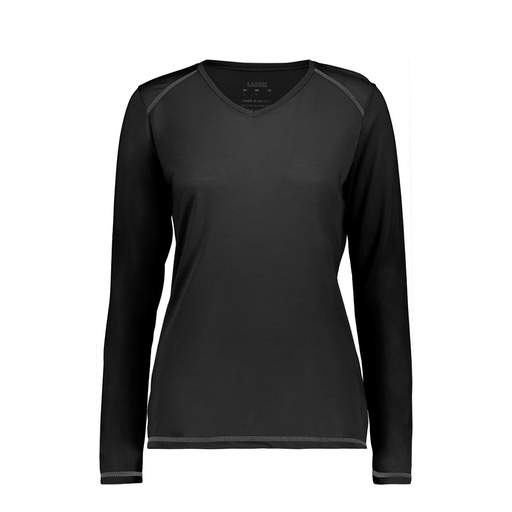 [6847.080.XS-LOGO3] Women's SoftTouch Long Sleeve (Female Adult XS, Black, Logo 3)