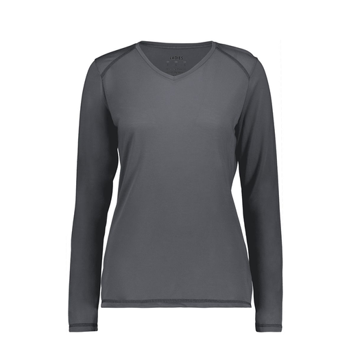 [6847.98D.XS-LOGO1] Women's SoftTouch Long Sleeve (Female Adult XS, Gray, Logo 1)