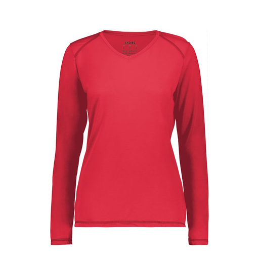 [6847.083.XS-LOGO2] Women's SoftTouch Long Sleeve (Female Adult XS, Red, Logo 2)