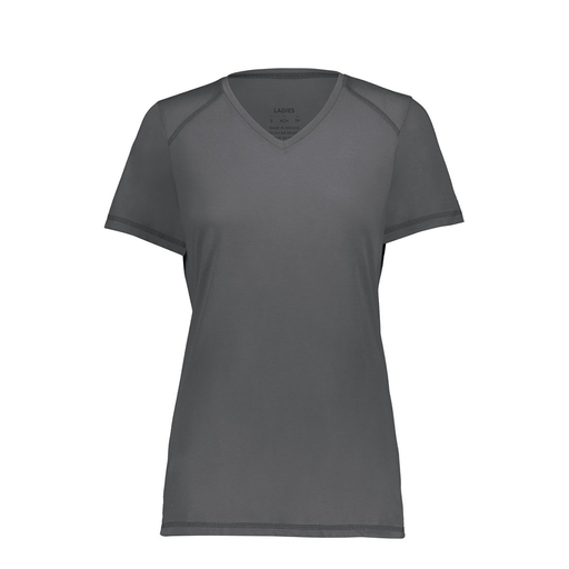 [6844.98D.XS-LOGO2] Women's SoftTouch Short Sleeve (Female Adult XS, Gray, Logo 2)