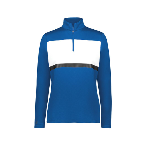[222791.280.XS-LOGO1] Ladies Bold 1/4 Zip Pullover (Female Adult XS, Royal, Logo 1)