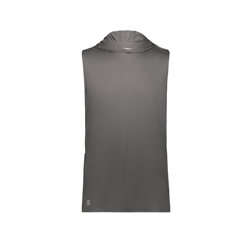 [222590.98D.XS-LOGO1] Men's CoolDry Sleeveless Hoodie (Adult XS, Gray, Logo 1)