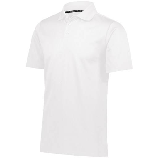 [222568.005.S-LOGO2] Men's Prism Polo (Adult S, White, Logo 2)