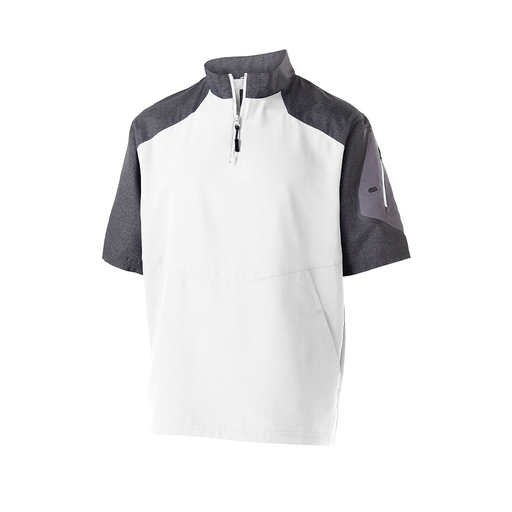 [229545.H04.XS-LOGO2] Men's Raider SS Pullover (Adult XS, White, Logo 2)