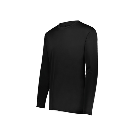 [222823.080.S-LOGO2] Youth LS Smooth Sport Shirt (Youth S, Black, Logo 2)