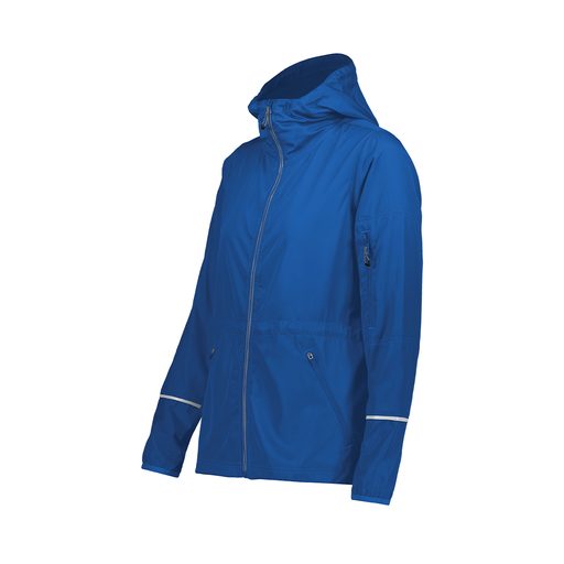 [229782.060.XS-LOGO5] Ladies Packable Full Zip Jacket (Female Adult XS, Royal, Logo 5)